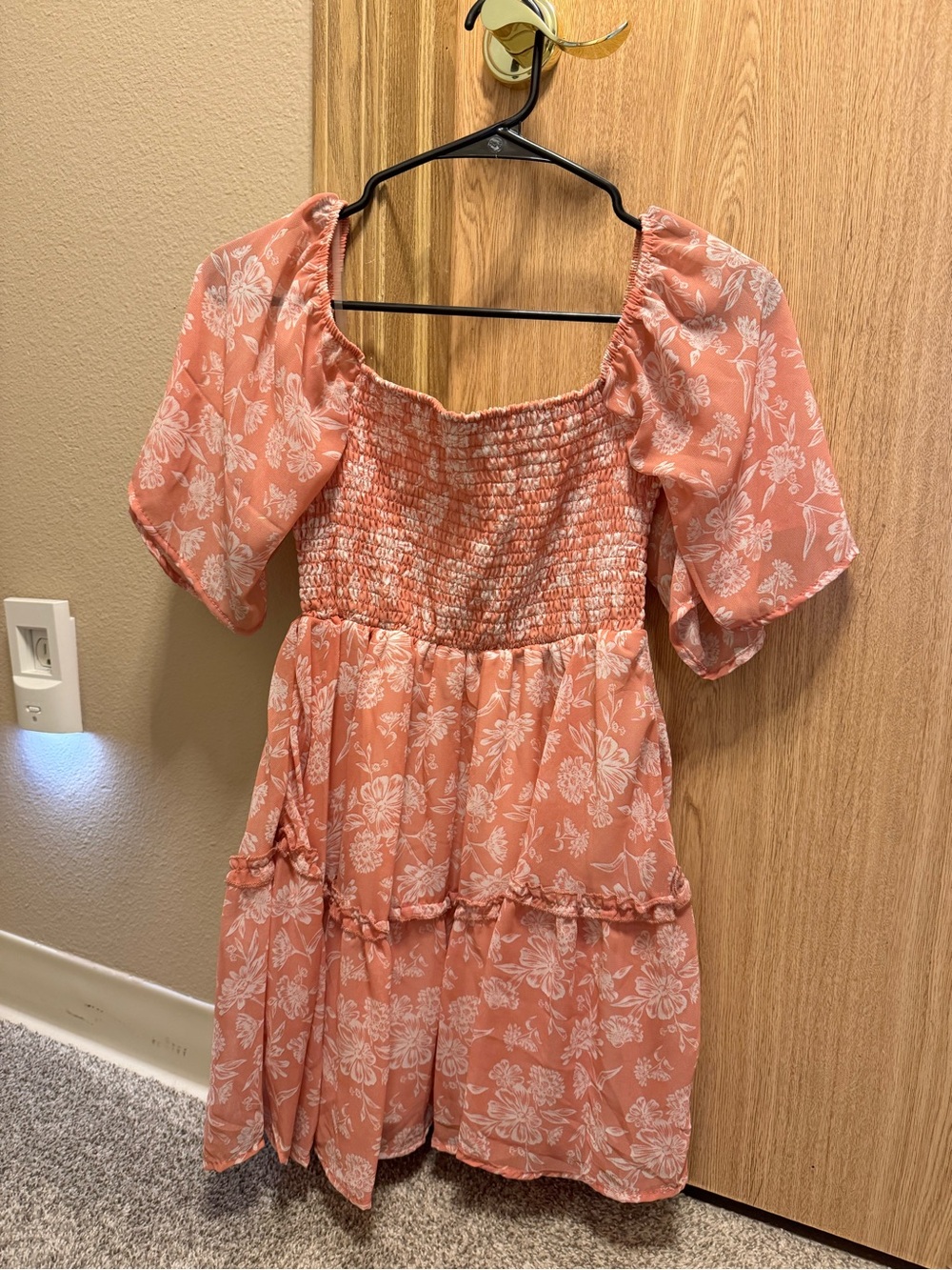Justify Pink and White Smocked Mini